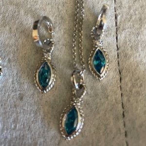 Blue topaz necklace and earrings